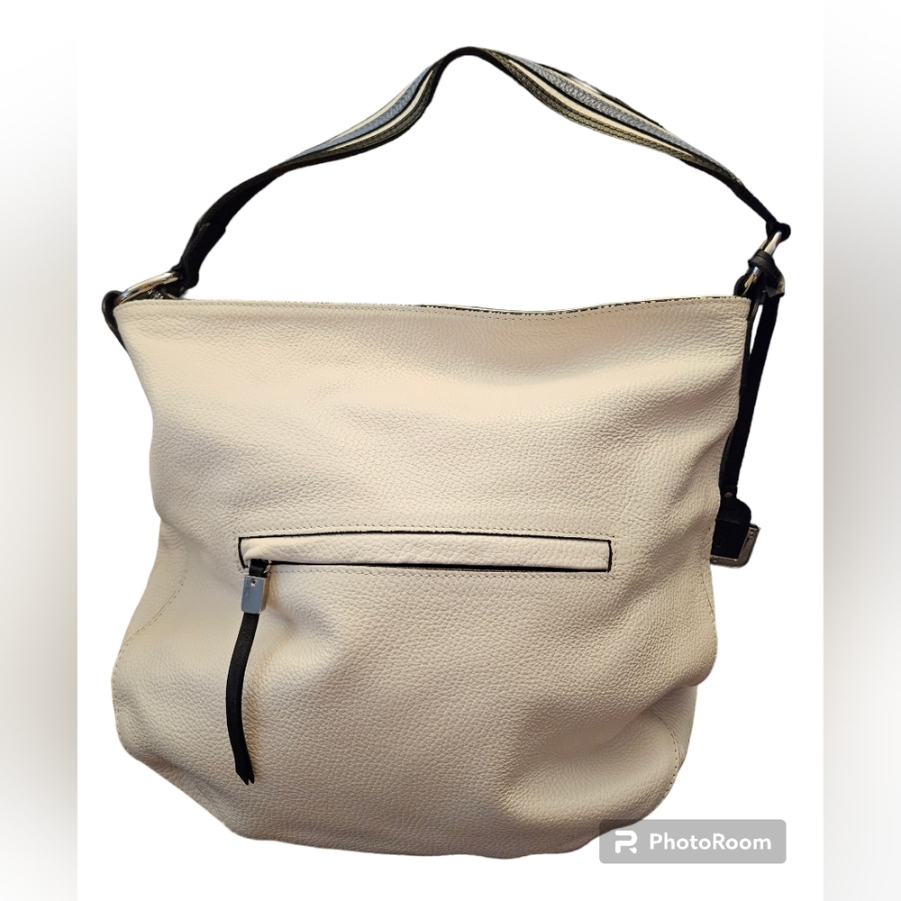 Innue Leather Hobo Handbag Cream Blue Black Cervo Fairy *flaws* $110 Retail